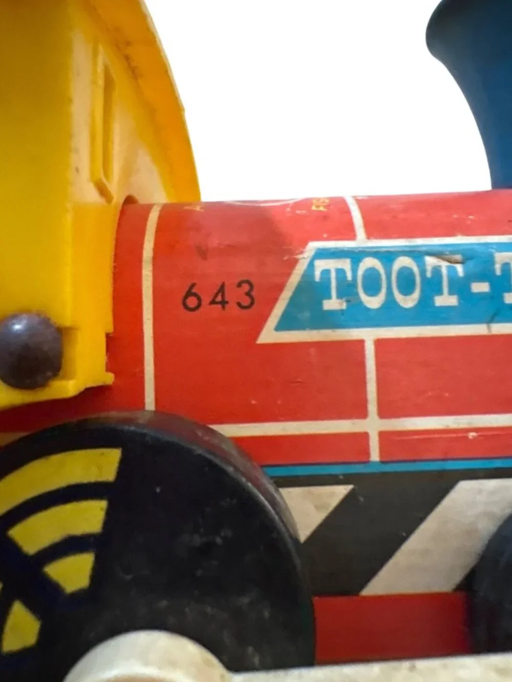 Fisher-Price Toot-Toot Train Engine #643 Vintage 1964 Wooden & Plastic Toy